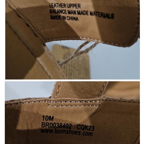 NEW Born Lenore Sandal Womens Size 10 Natural Tan Leather Wedge Platform - Picture 13 of 14